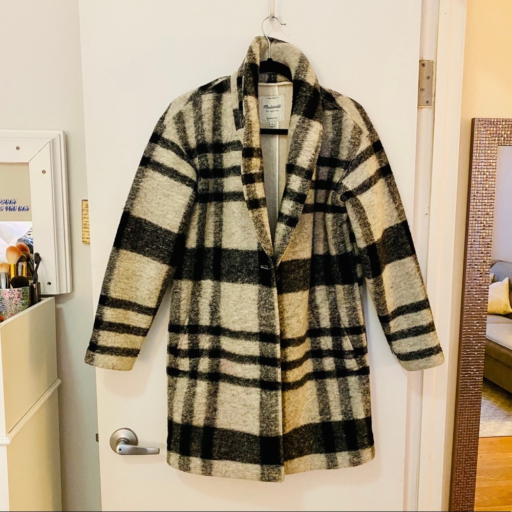 Madewell Plaid Sherpa lined coat